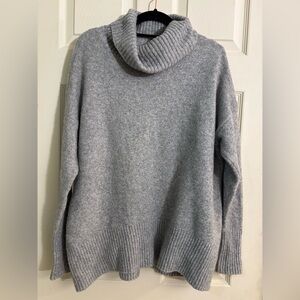 Daily Ritual Soft Gray Cowl Neck Turtleneck Sweater